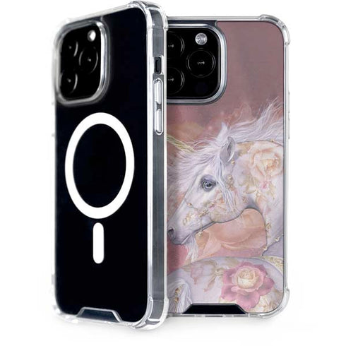 Licorne Florale Rose Unicorn by Laurie Prindle iPhone Cases